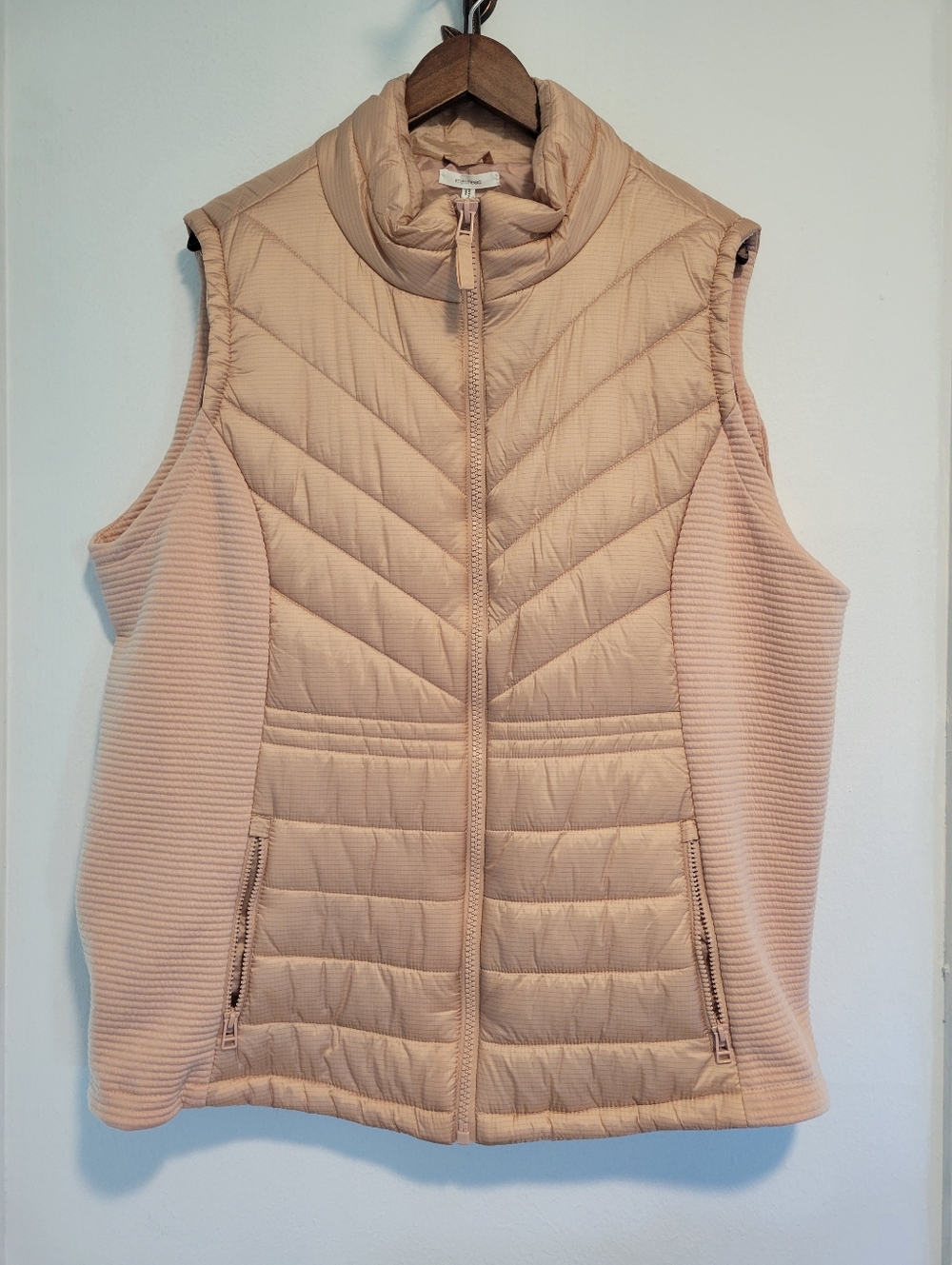 Women's Maurices Quilted Vest, Blush Pink, 3X
